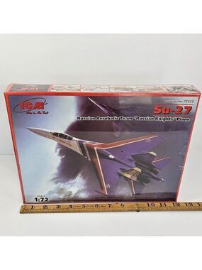 SEALED ICM Su-27 Russian Knights Plane Model Kit 1:72 No. 72223 Made In Ukraine